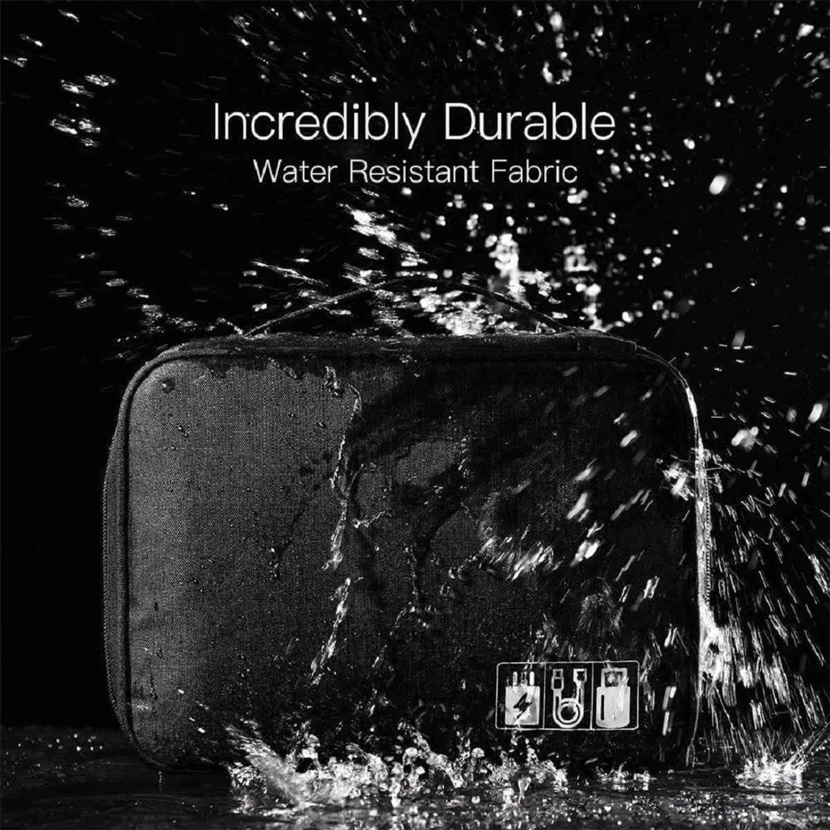 Awestuffs Gadget Organizer for Electronics Accessories, Cables, Phones | Black