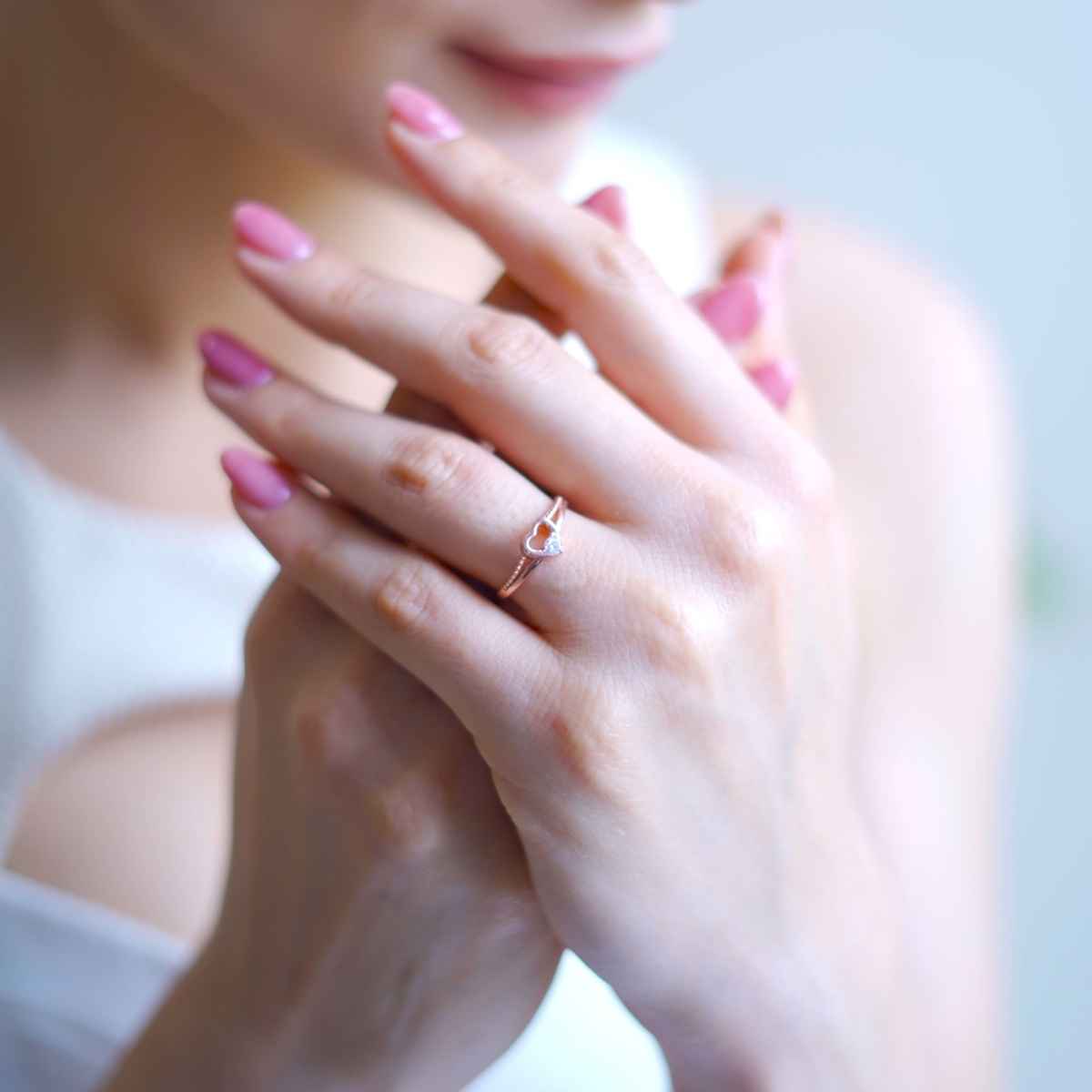 Zavya Heart CZ Rose Gold Plated 925 Sterling Silver Ring