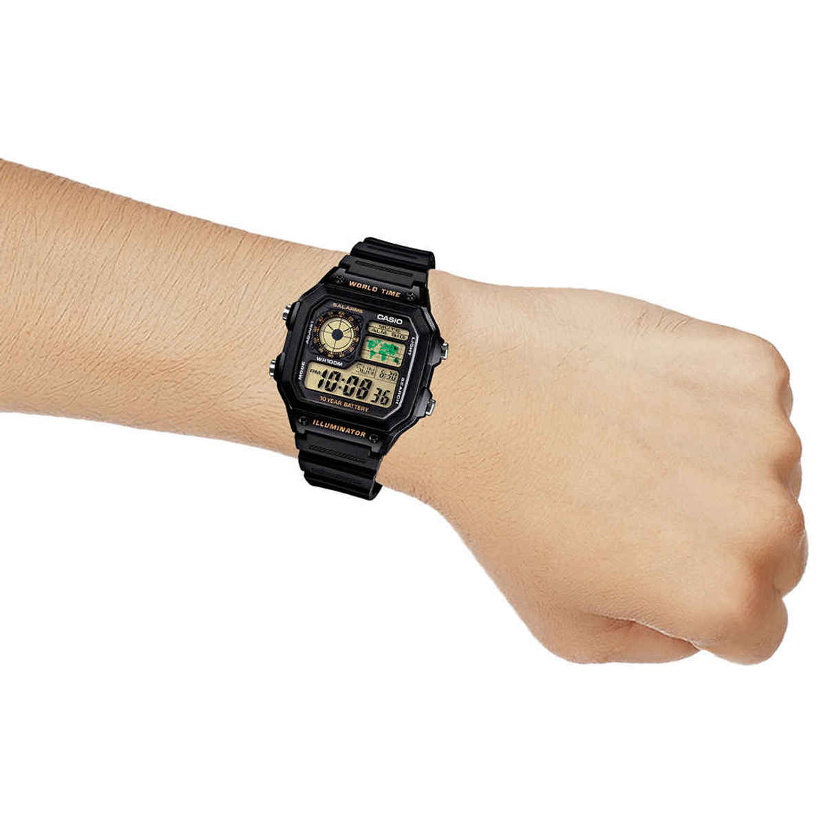 Casio Men's Youth Series Digital Black Dial Watch | AE-1200WH-1BVDF (D098)