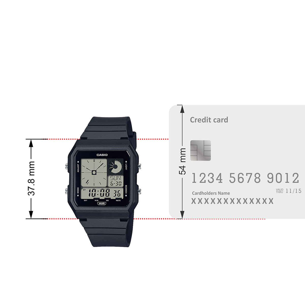 Casio Unisex Resin Digital Black Dial Watch | Lf-20W-1Adf | Black Band