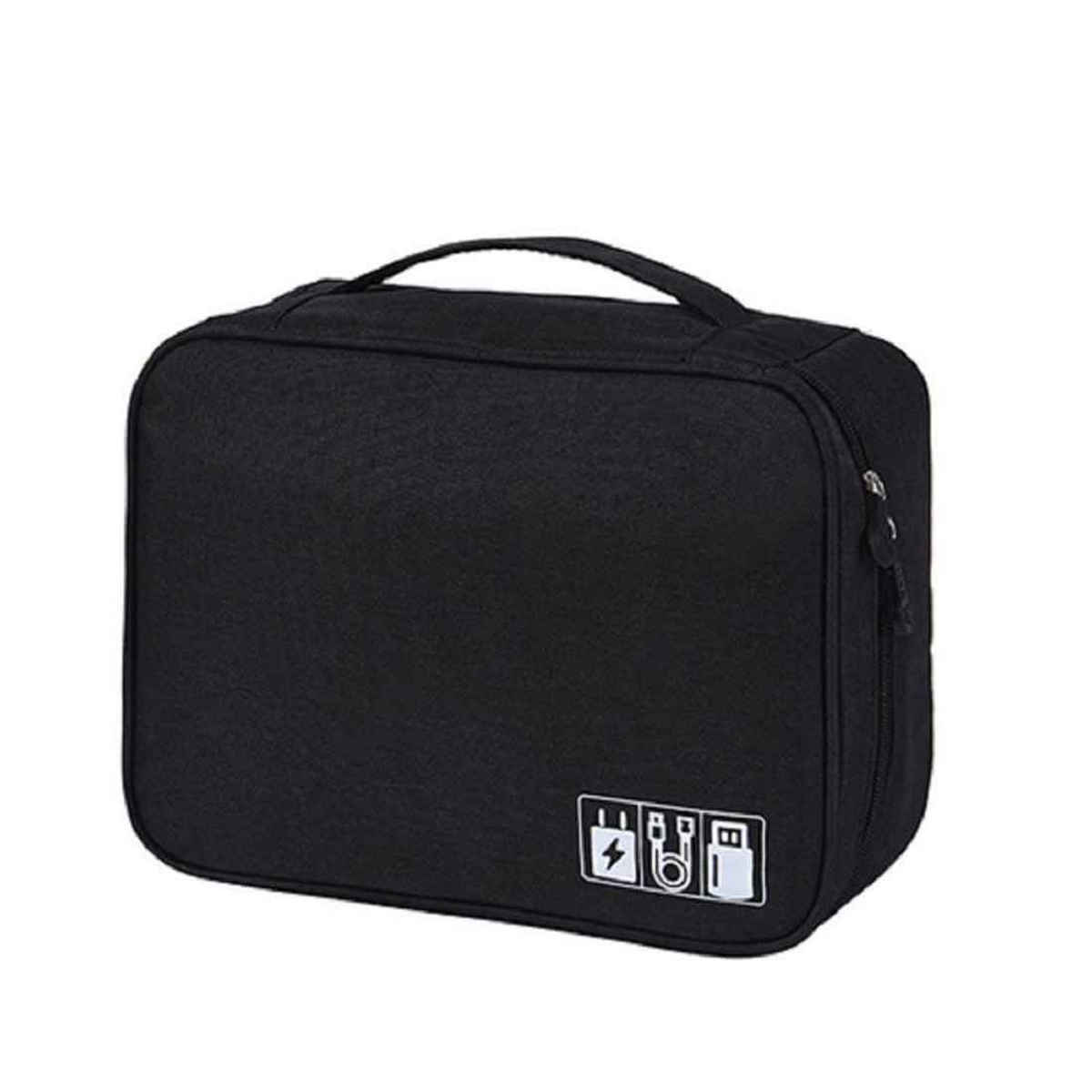 Awestuffs Gadget Organizer for Electronics Accessories, Cables, Phones | Black