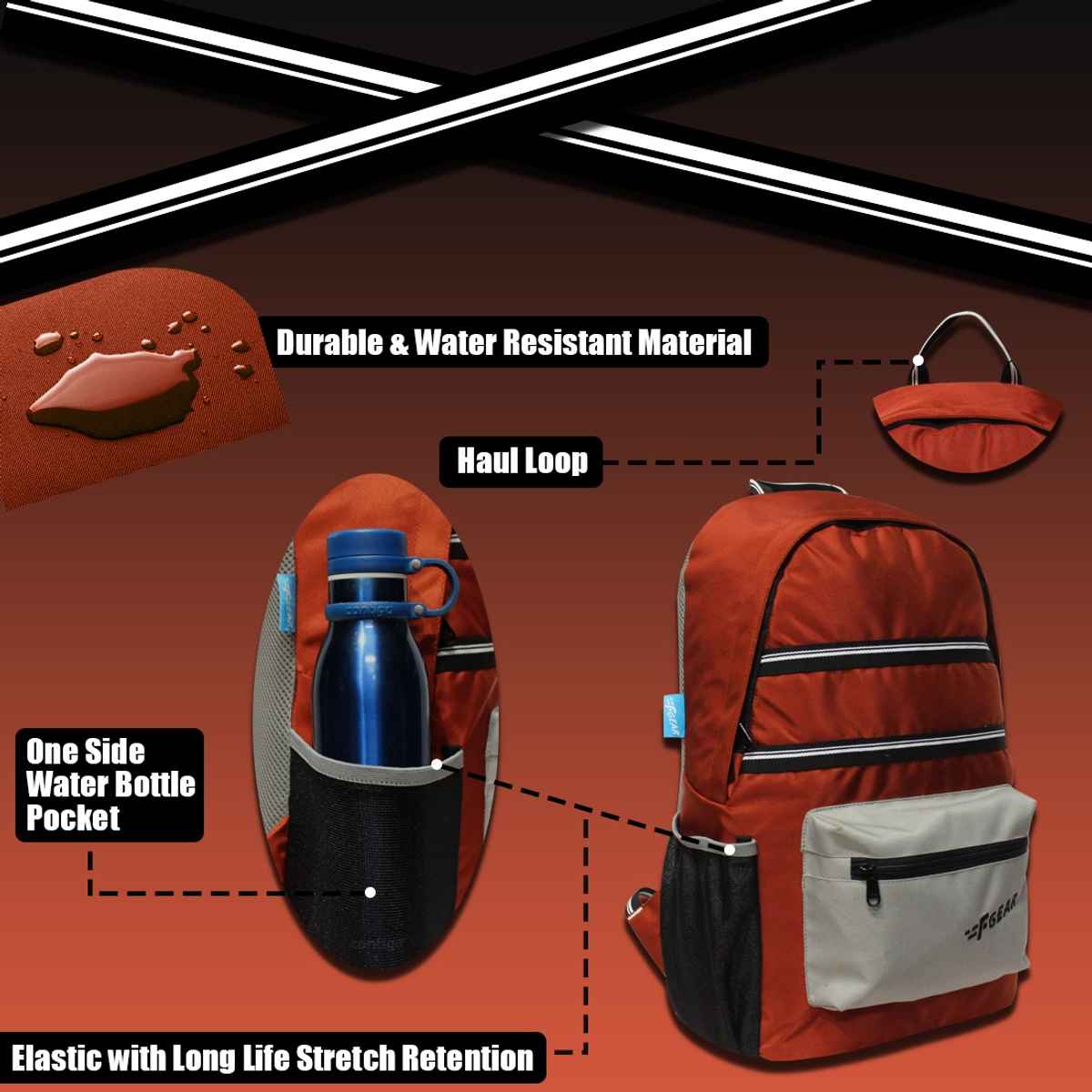 F Gear Unisex Solid Polyester 22 L Top Handle Backpack | Picante - M