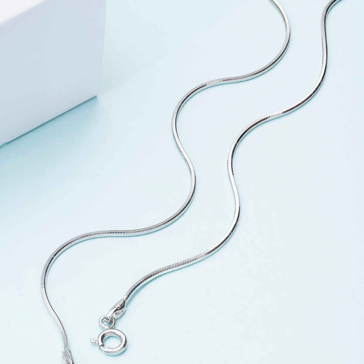 Zavya SolidRhodium Plated 925 Sterling Silver Chain Anklet - Pair