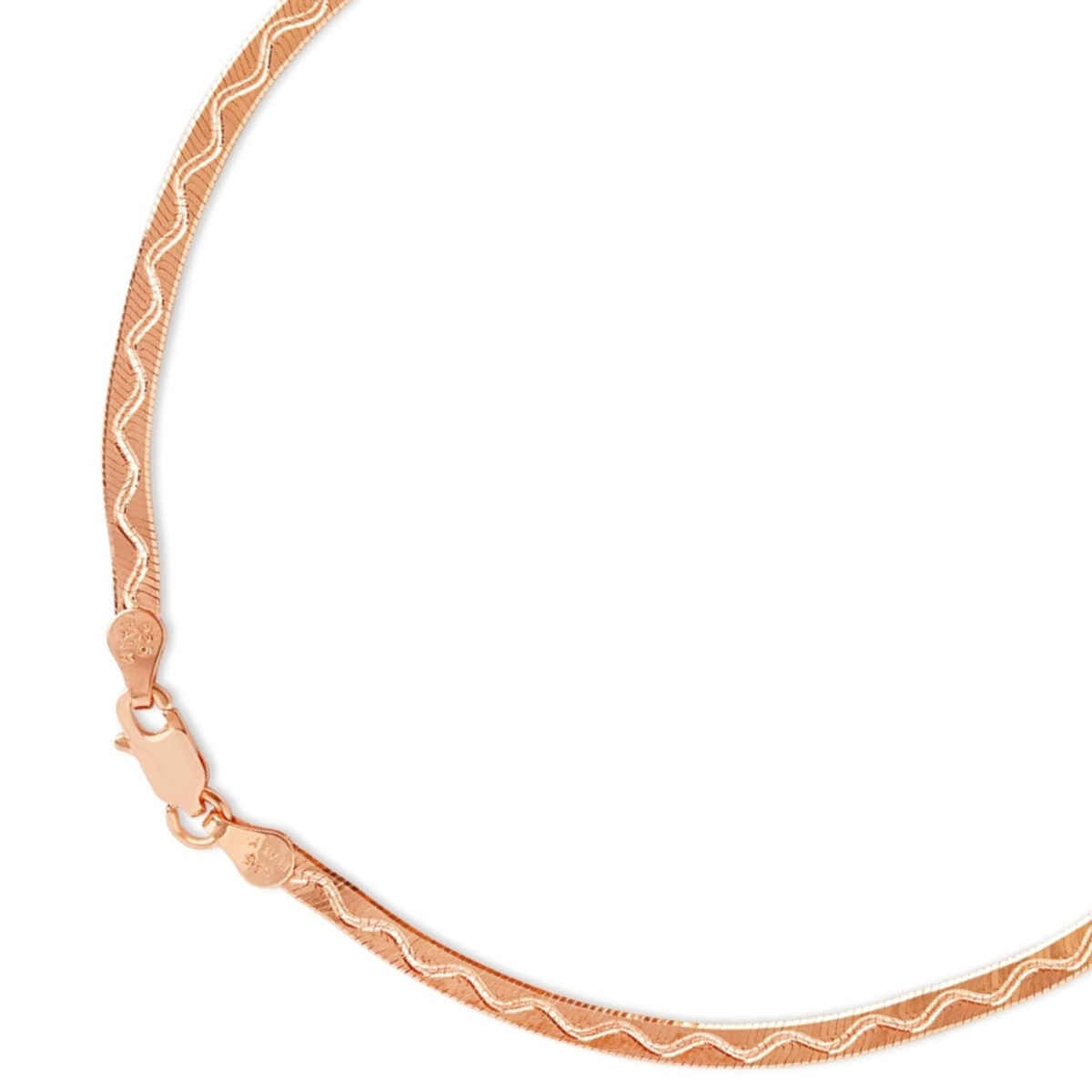 Zavya Weave Rose Gold Plated 925 Sterling Silver Chain Anklet