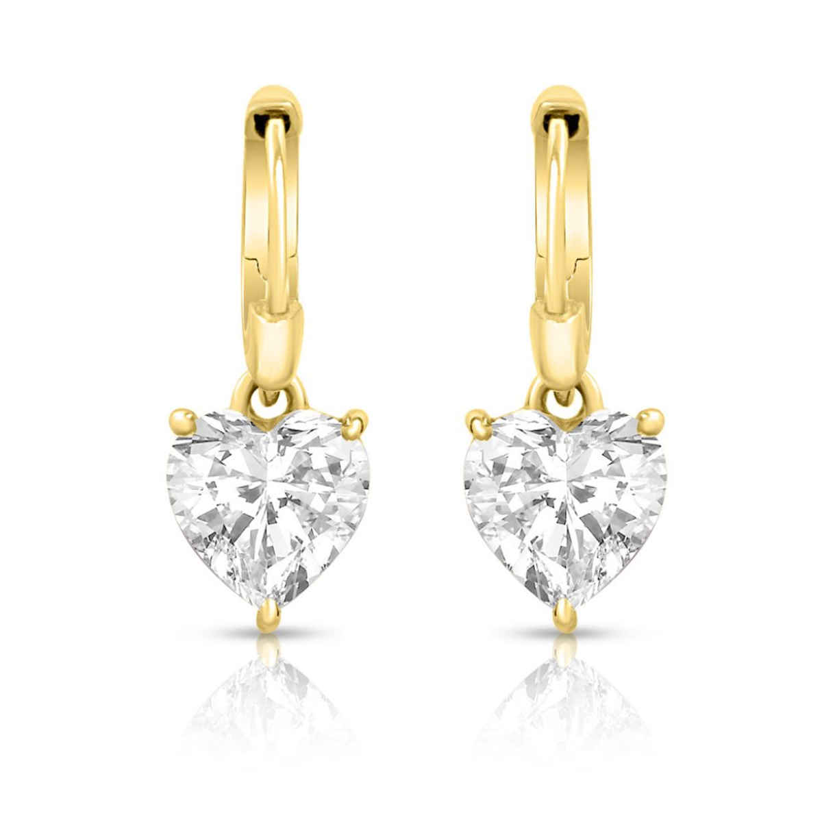 Zavya Solitaire CZ Gold Plated 925 Sterling Silver Drop