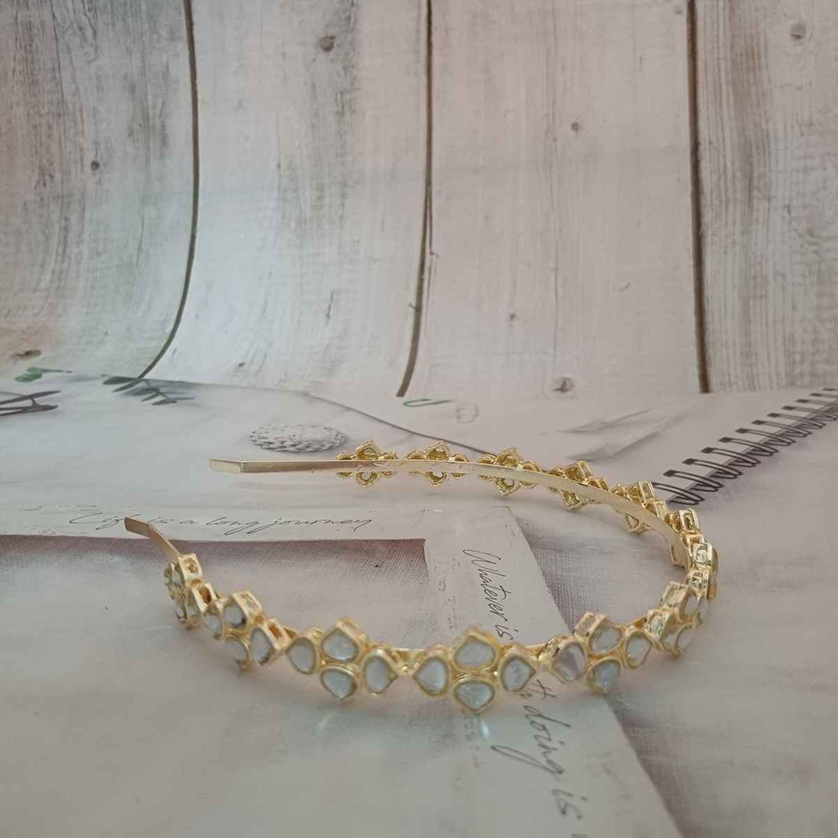 Hairband 4 Petal Flower Gold