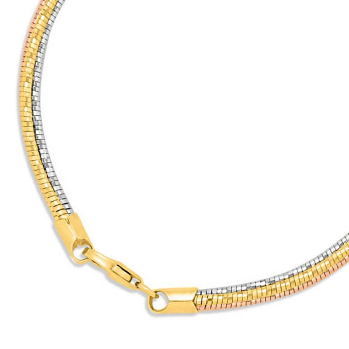 Zavya Tri-Colour Plated 925 Sterling Silver Chain Bracelet