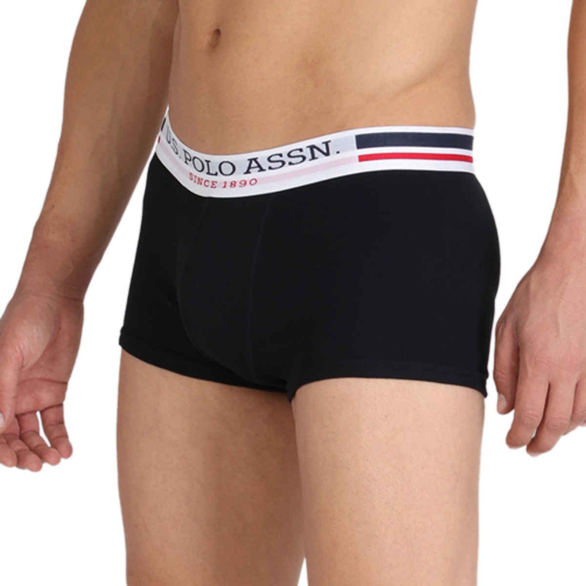 USPA Men Brief Underwear - Pack of 1 Solid Cotton Trunks - Black - XL