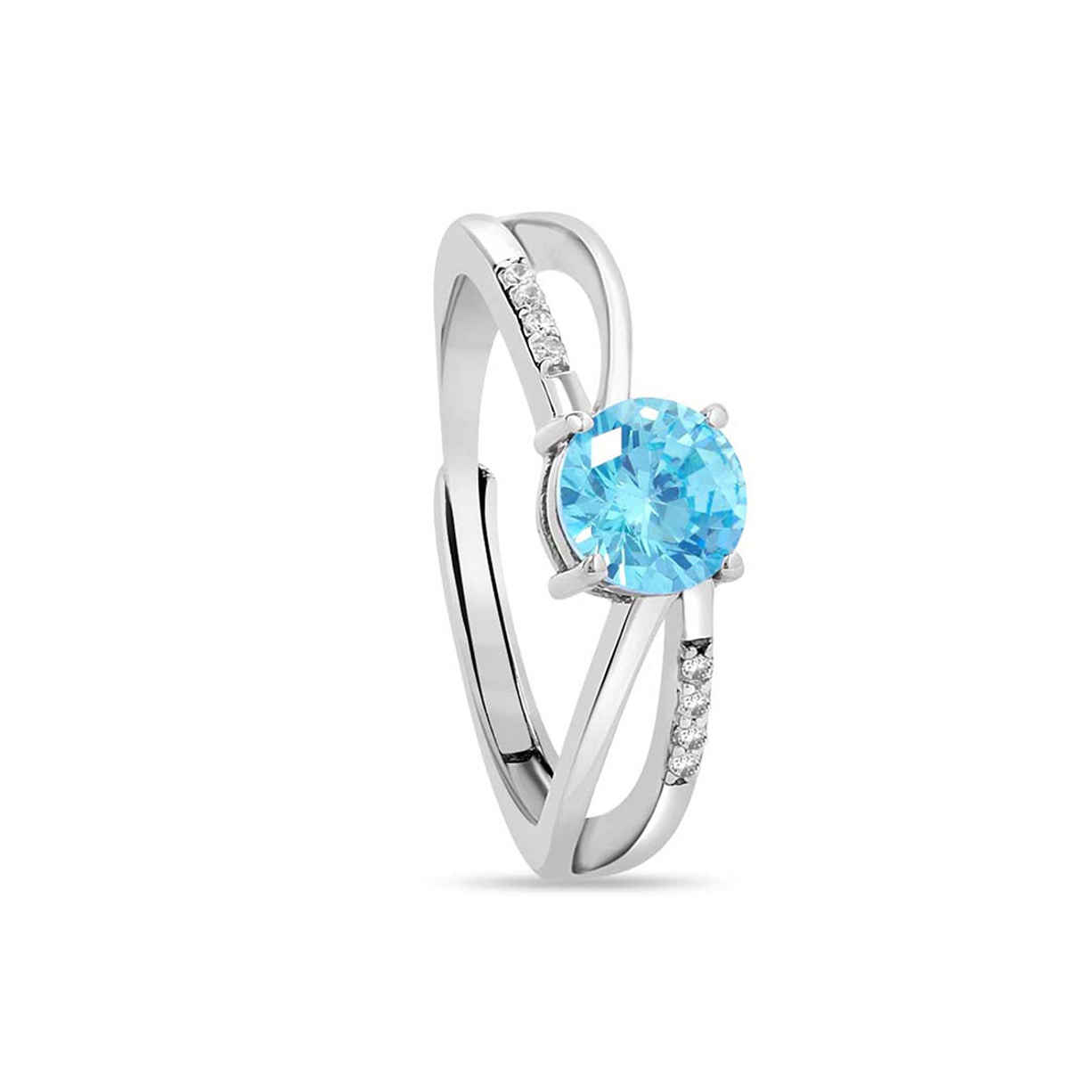 Zavya Solitaire CZ Rhodium Plated 925 Sterling Silver Ring | RNG-40376-R