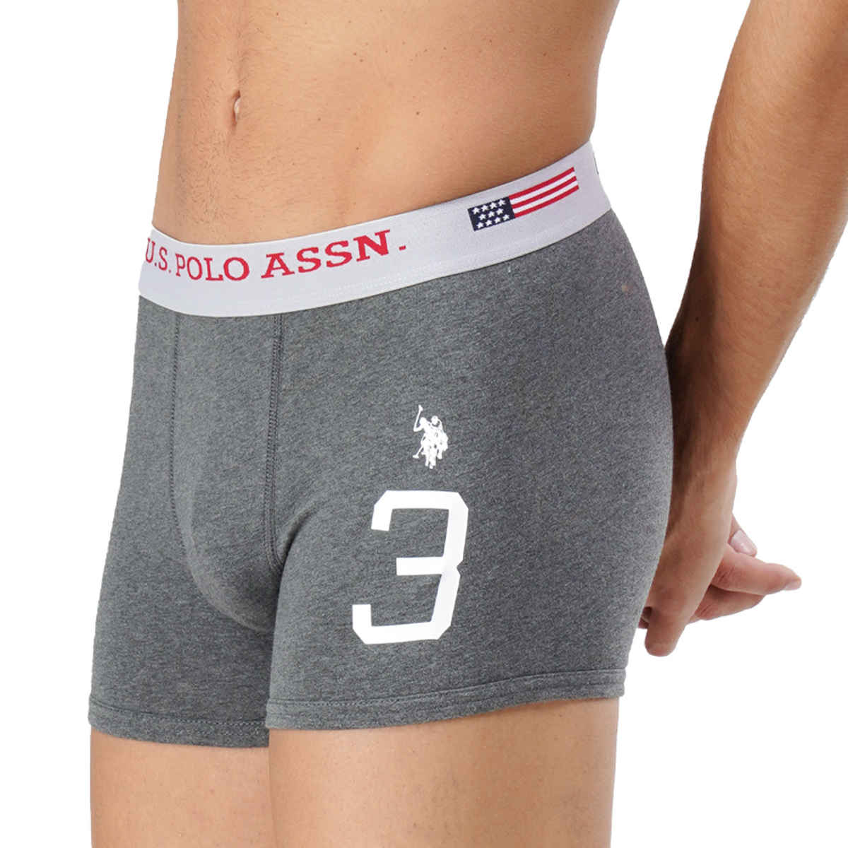 U.S. Polo Assn. | Underwear Pack of 2 | L | Trunks | I015 | Grey and Red