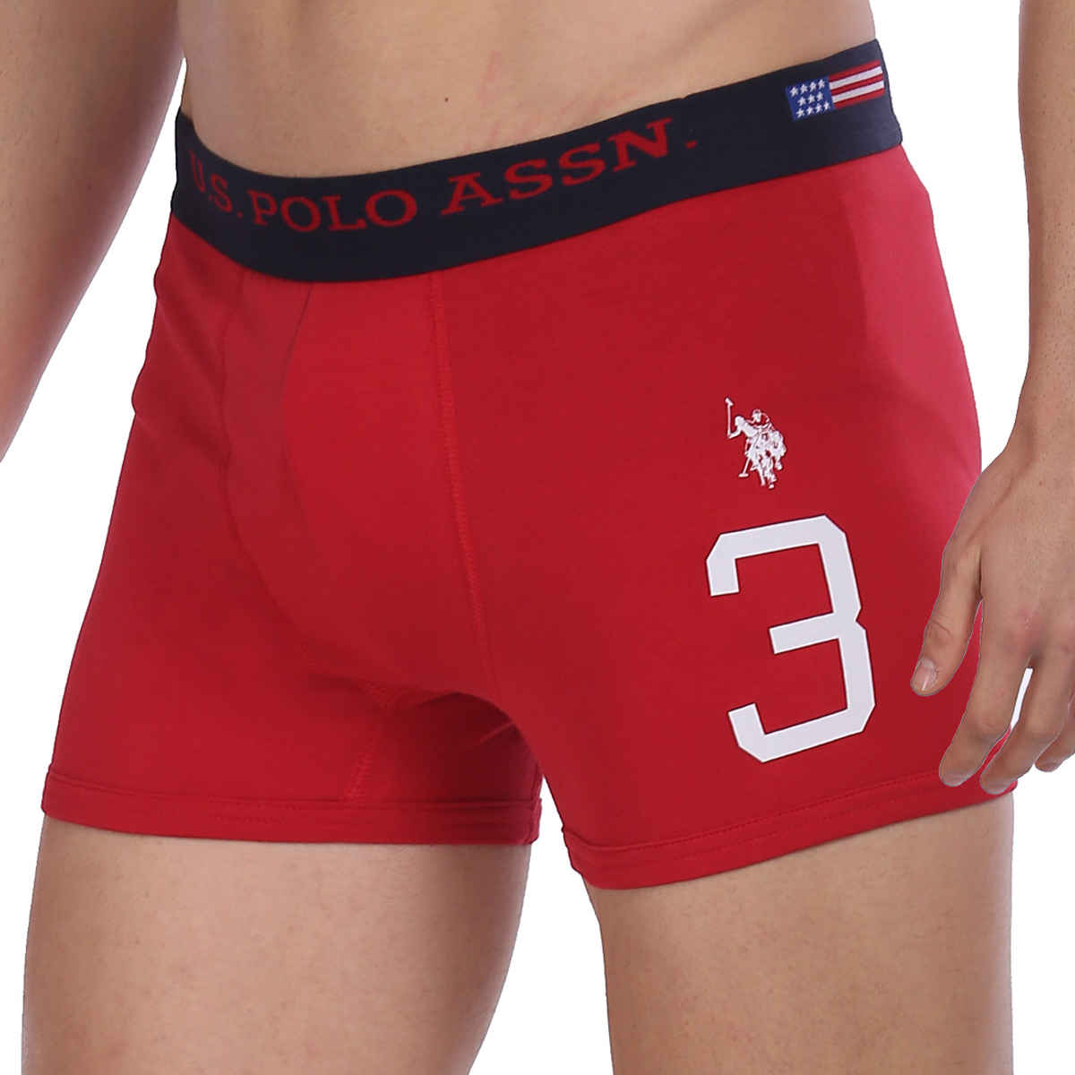 U.S. Polo Assn. | Underwear Pack of 2 | L | Trunks | I015 | Grey and Red