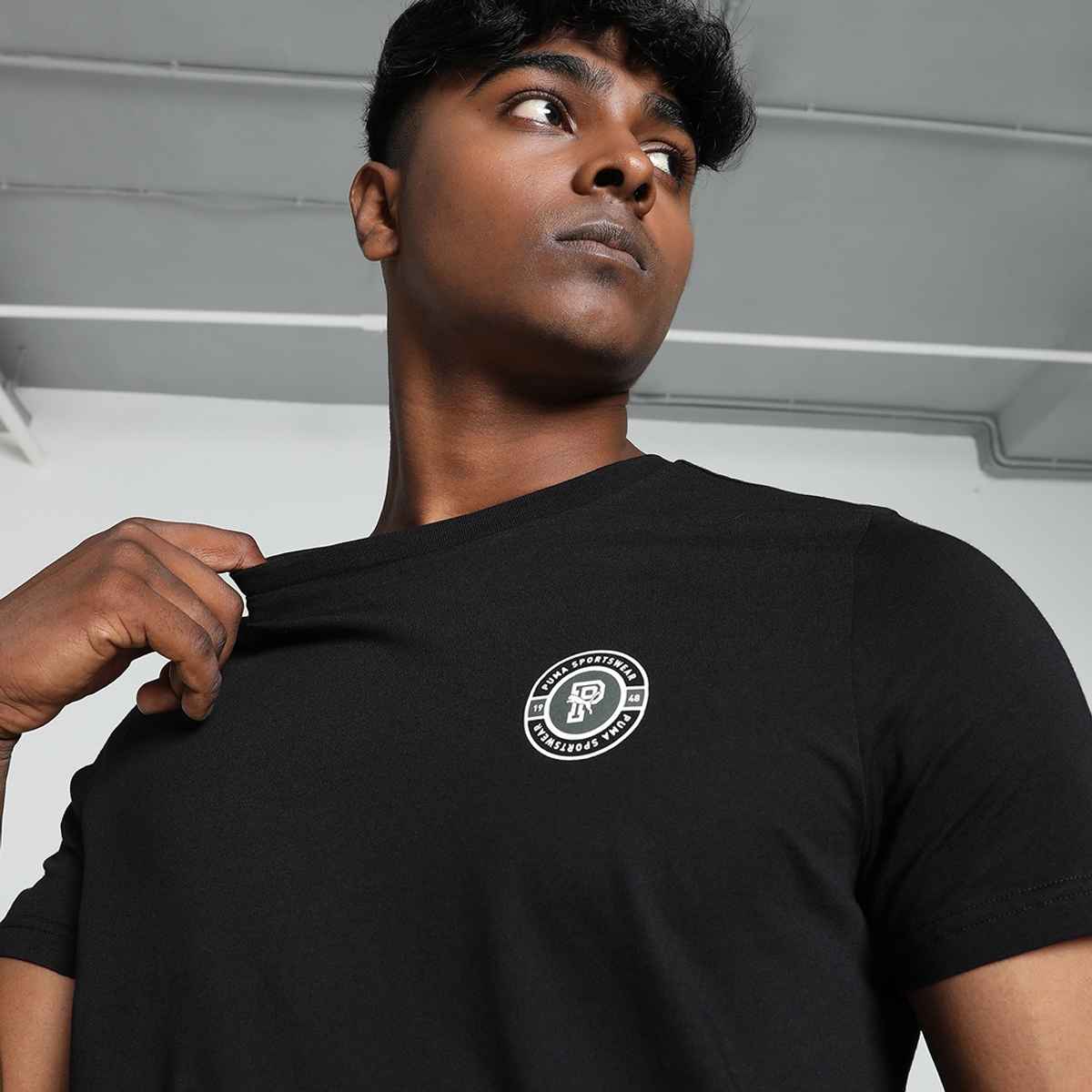 Puma Men's Round Graphic SS Tee | Black - M