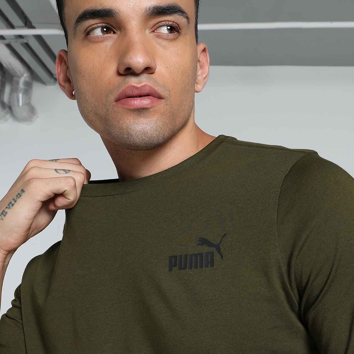 Puma Men's T-Shirt Small Logo - Deep Olive | M