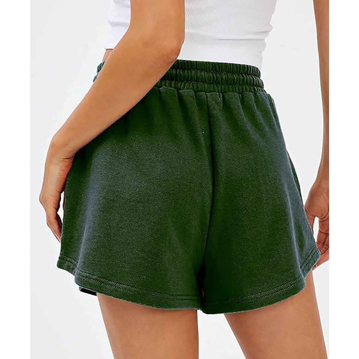 Hotfits Solid Women's Regular Casual and Night Short | Green - L
