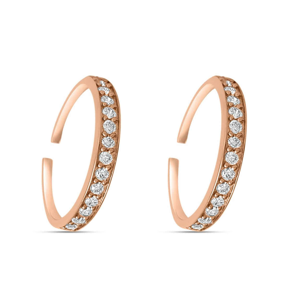Zavya One line CZ CZ Rose Gold Plated 925 Sterling Silver Toe Ring