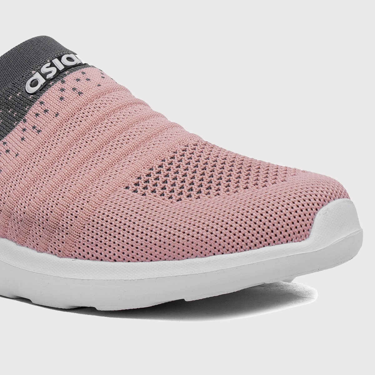 Asian Women s Elasto-02 Grey Pink Laceless Shoes | UK-5