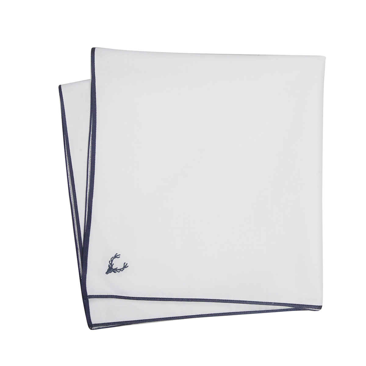 Allen Solly Men's Cotton Colour Border Handkerchief | Navy Blue & White