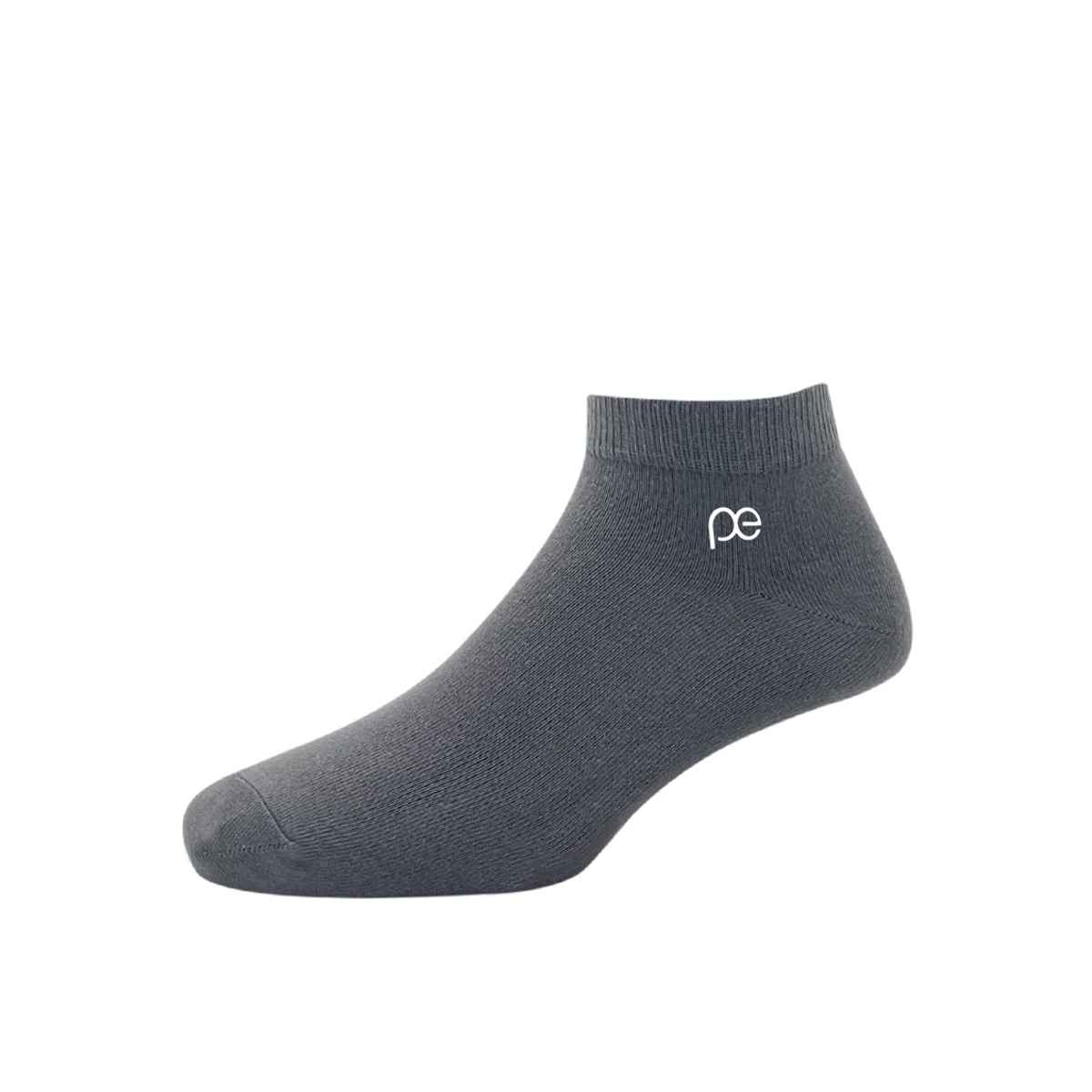 Peter England Men's Solid Cotton and Elastane Ankle Socks | Black - Free Size