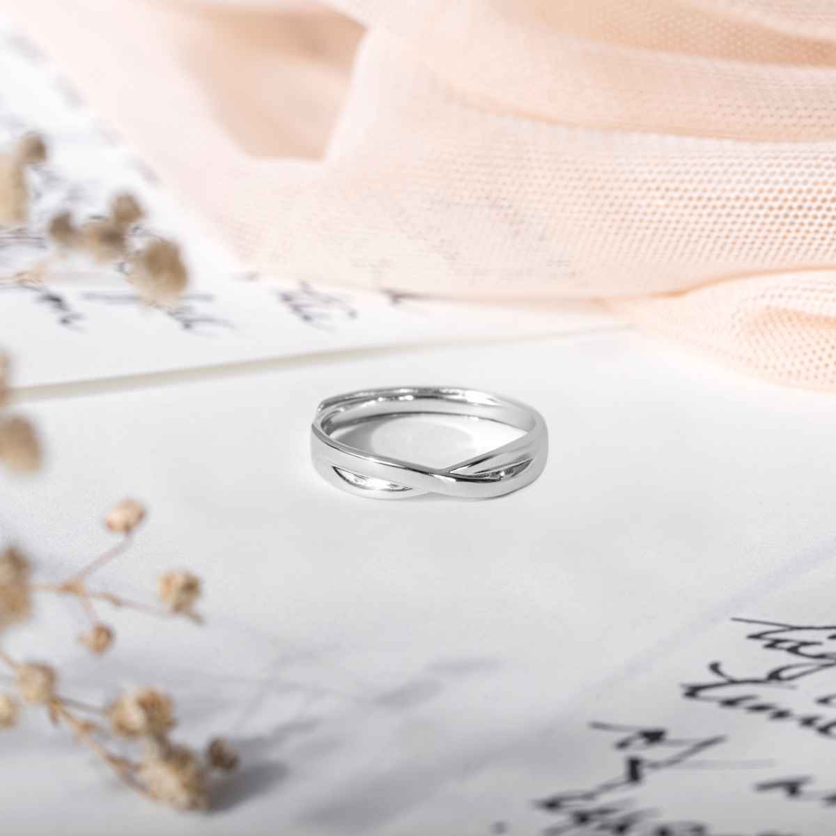 Zavya SolidRhodium Plated 925 Sterling Silver Ring