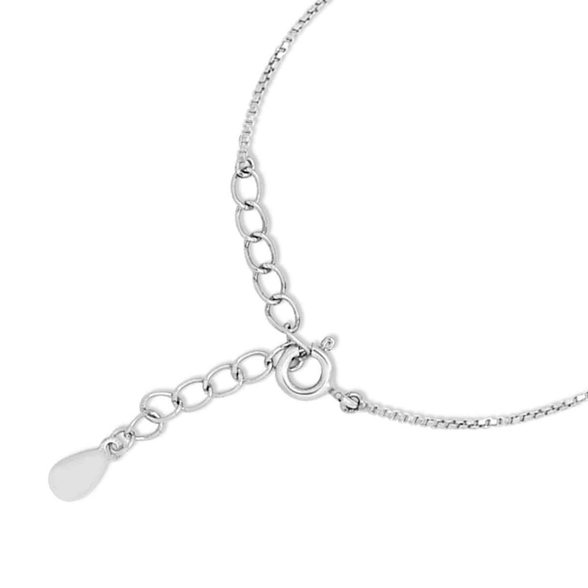 Zavya Evil eye CZ Rhodium Plated 925 Sterling Silver Chain Bracelet Gift Hamper