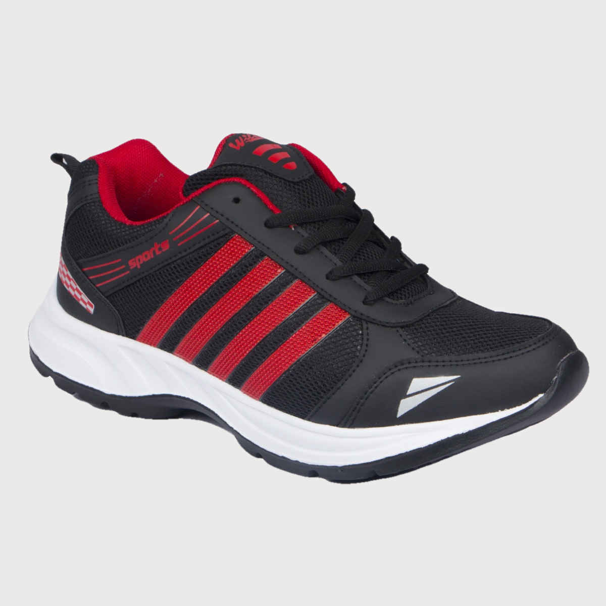 Asian Wndr-13 Men Sports Shoes | Black-Red | Size-7