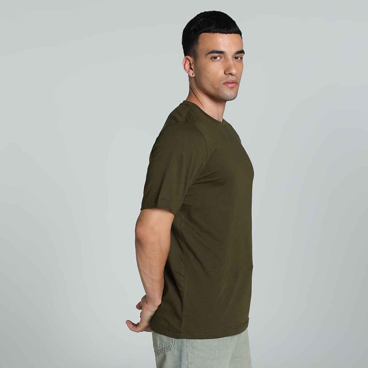 Puma Men's T-Shirt Small Logo - Deep Olive | M