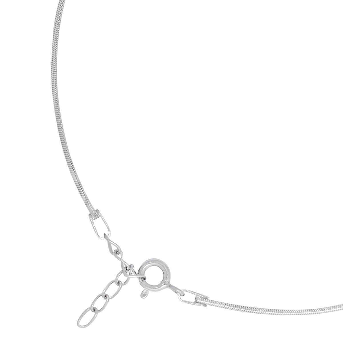 Zavya SolidRhodium Plated 925 Sterling Silver Chain Anklet - Pair
