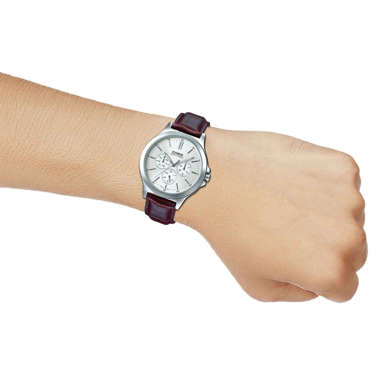 Casio Men's Enticer Analog White Dial Watch | MTP-V300L-7AUDF (A1177) | Silver