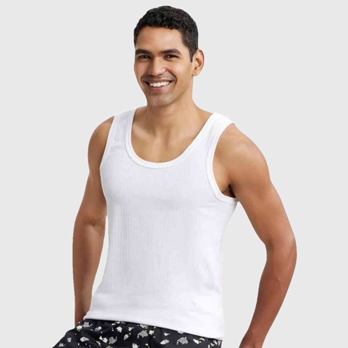 Jockey 8816 Men's Super Combed Cotton Sleeveless Vest|Extended Length|Easy Tuck | White-90