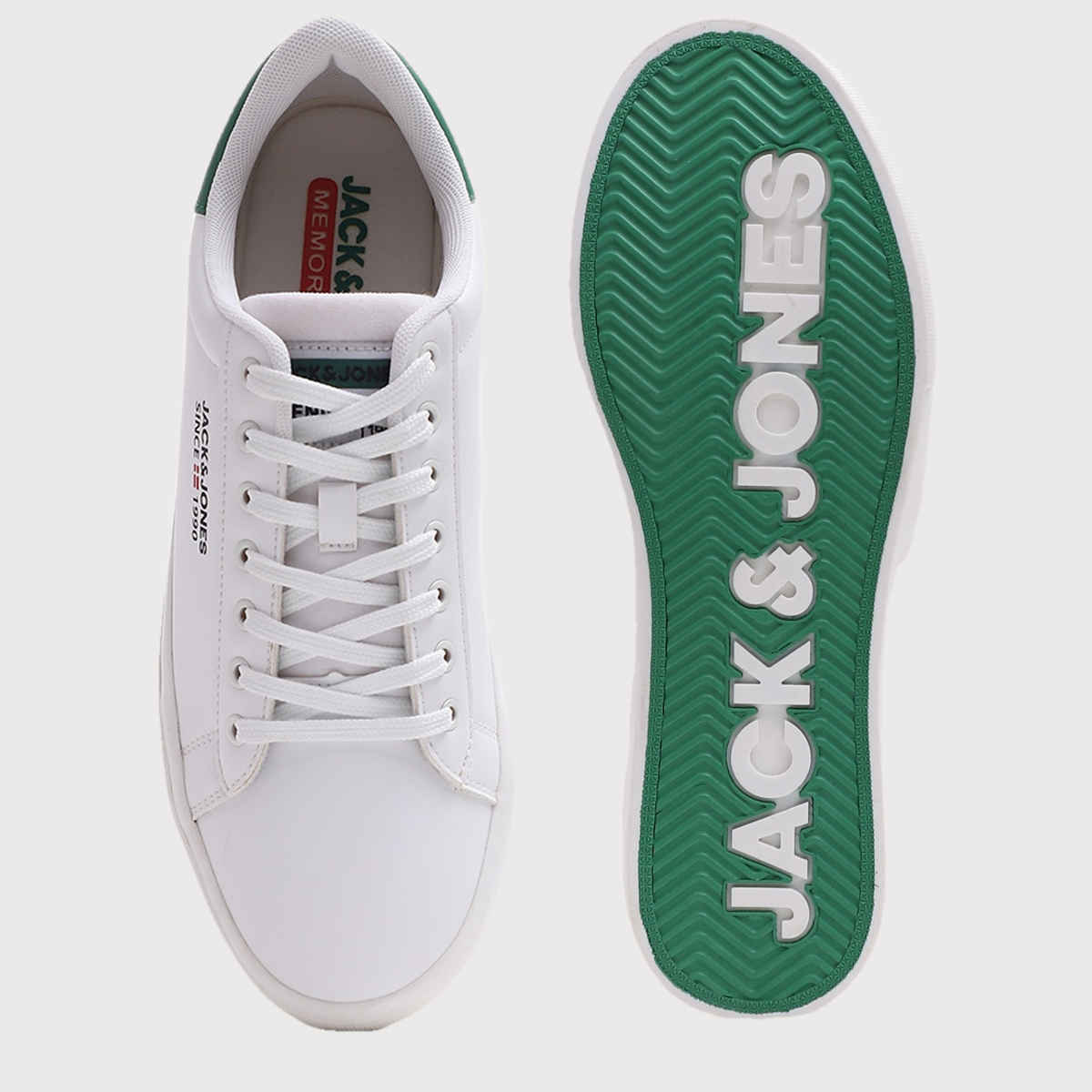 Jack & Jones Men's White Polyurethane Casual Sneakers - 40