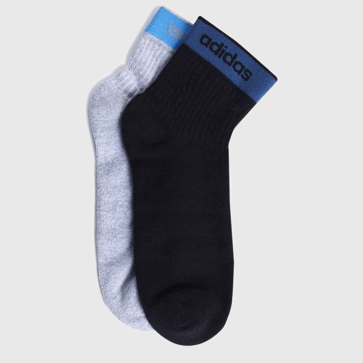 Adidas Men's Heel and Toe Cushion Ankle Socks | One Size | Grey Melange and Black