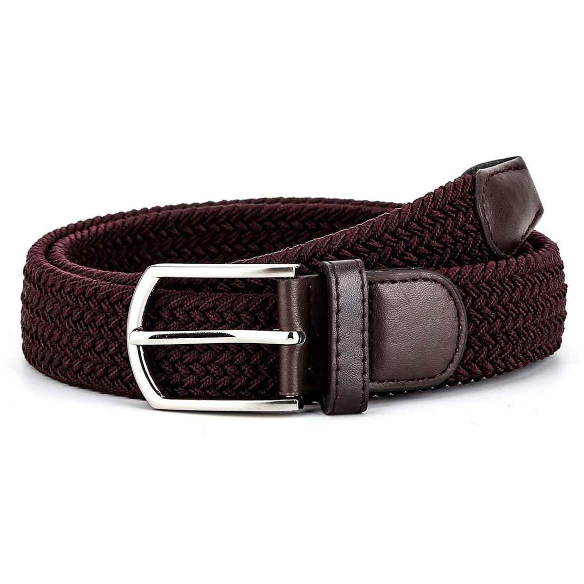Zoro Unisex Solid Woven Fabric Belt | Brown - Free Size