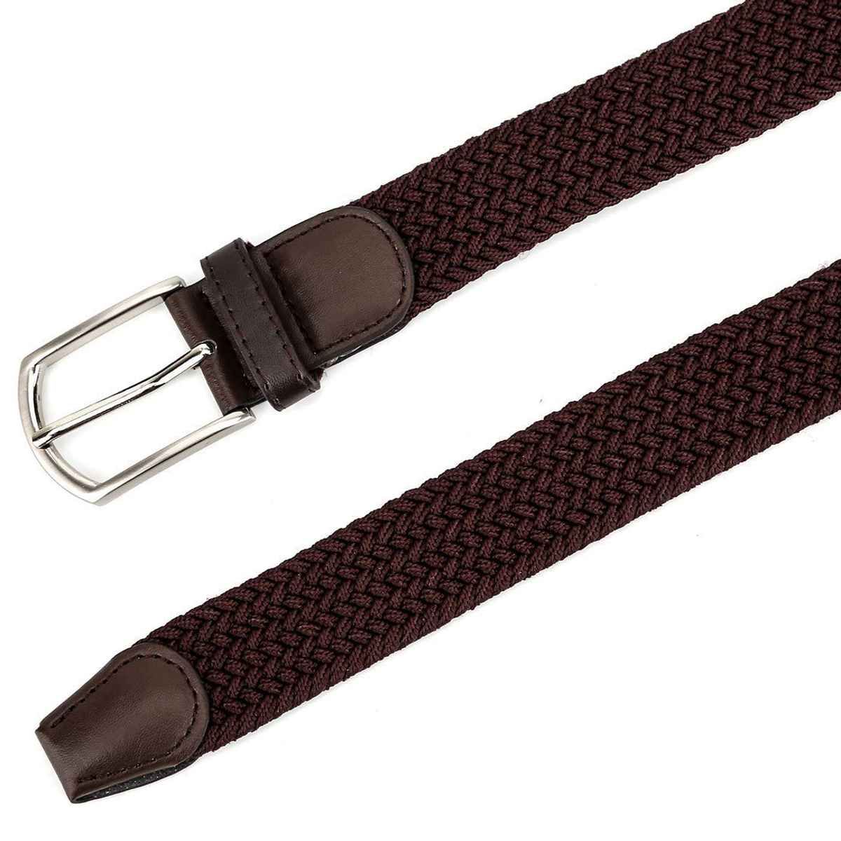 Zoro Unisex Solid Woven Fabric Belt | Brown - Free Size