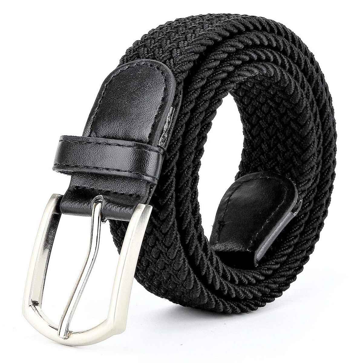Zoro Unisex Solid Woven Fabric Belt | Black - Free Size