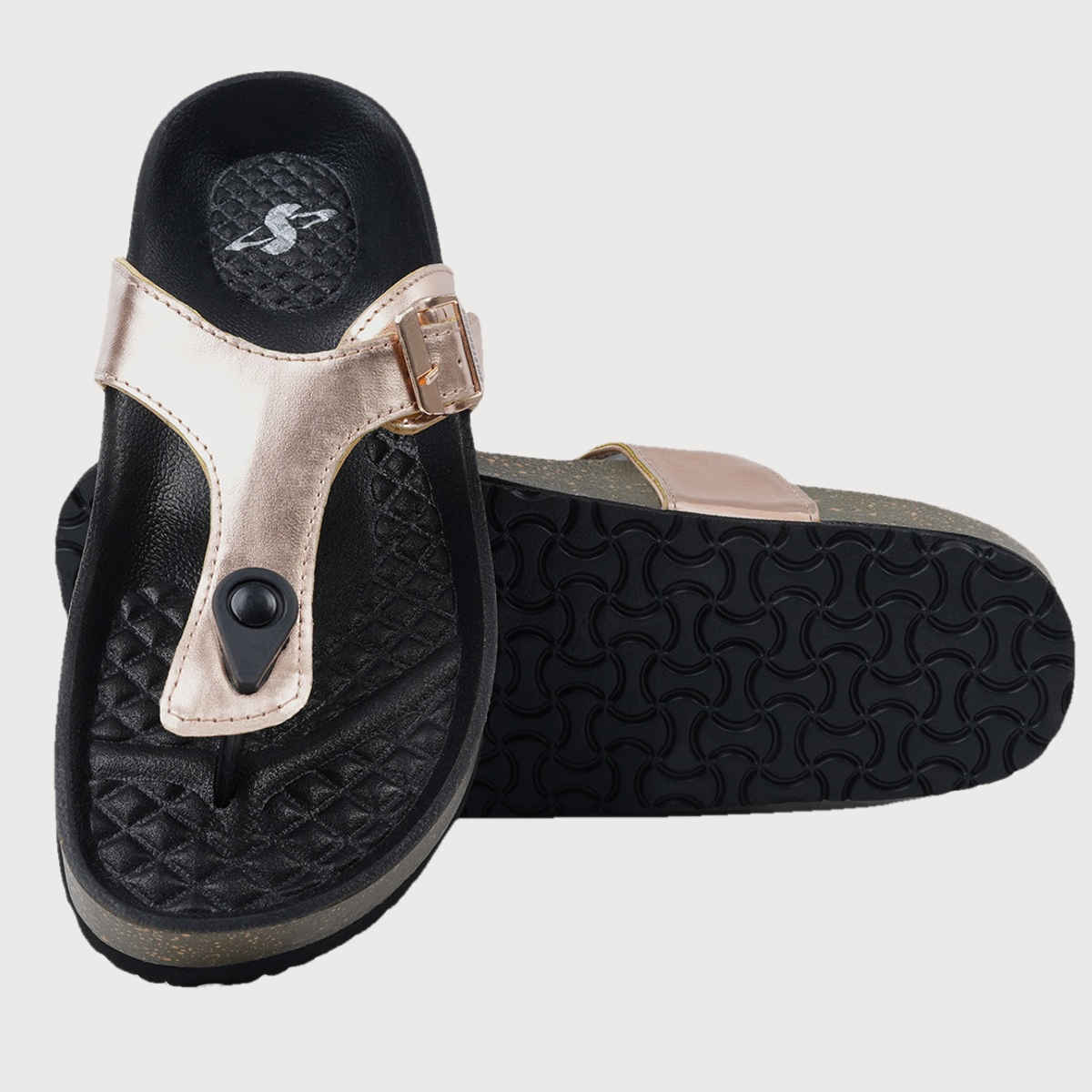 Solethreads Athena Metalic Gold Flip-Flops & Slippers for Women | Size - India-UK 5