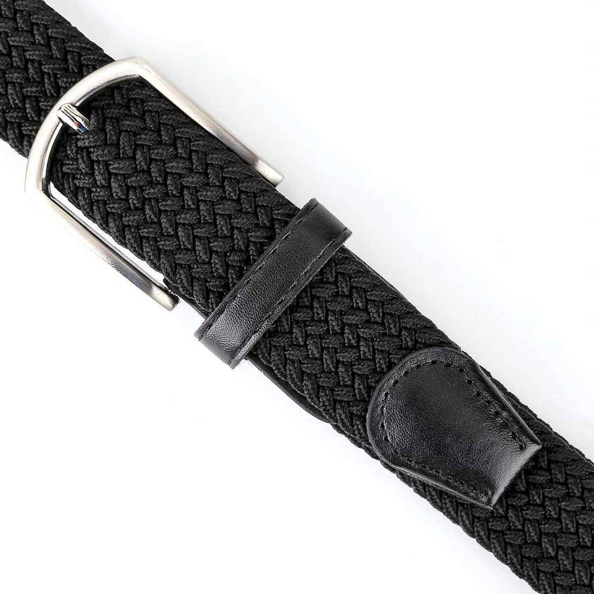 Zoro Unisex Solid Woven Fabric Belt | Black - Free Size