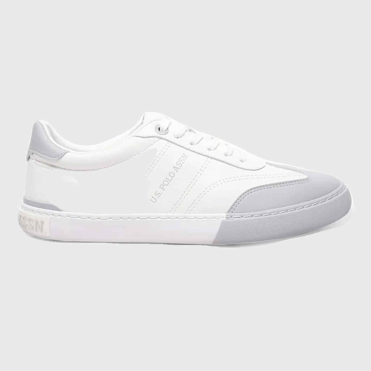 U.S. Polo Assn. Men's Men's Men Round Toe Solid Gain Sneakers Grey - UK 10