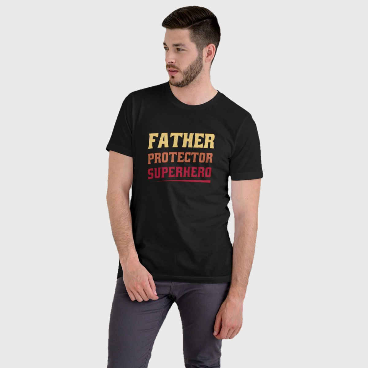 Springman Men's Fathers Day Special T-shirt | 100% Cotton FATHERPROPECTOR Graphic Tee | Black - XL