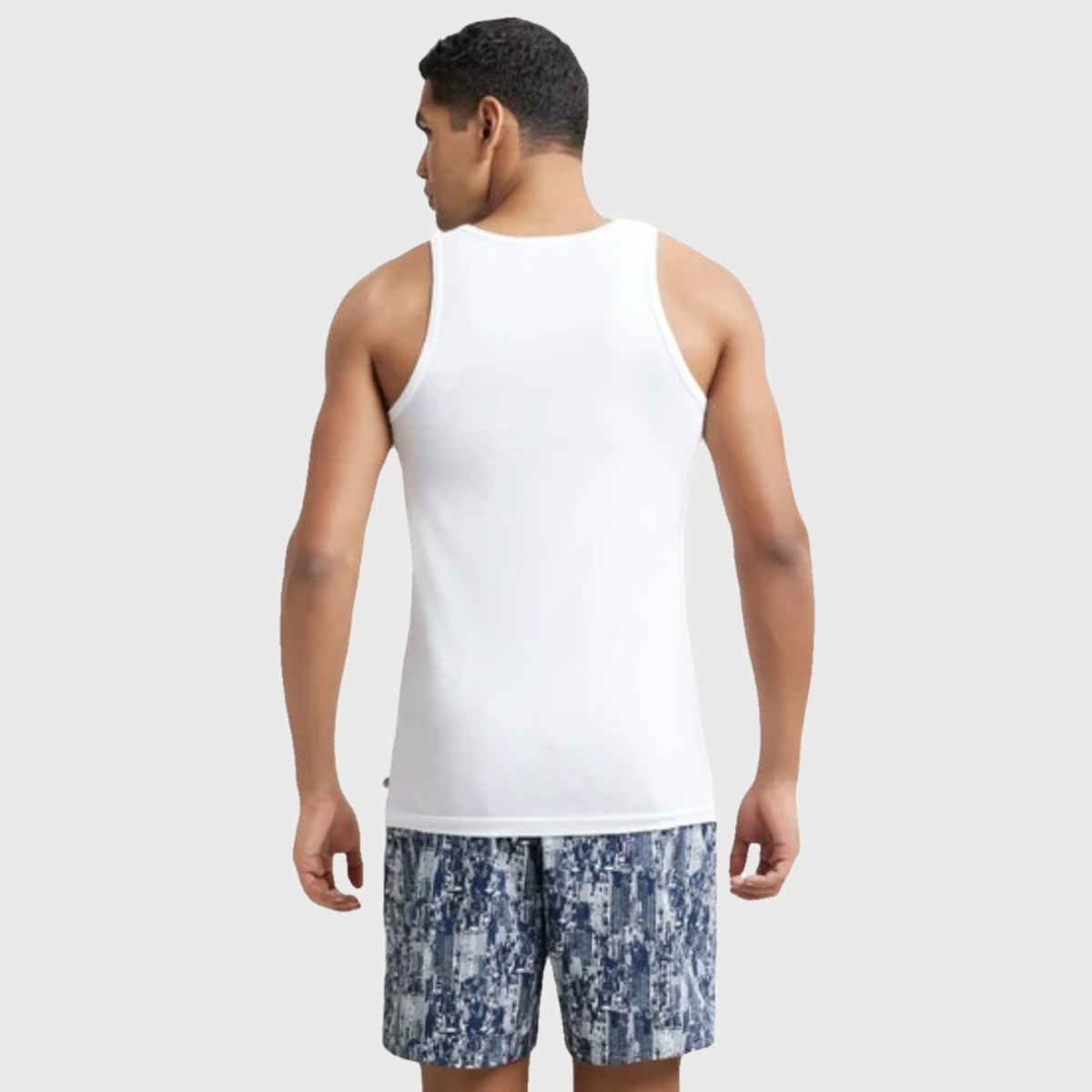Jockey 8820 Men's Super Combed Cotton Round Neck Vest|Extended Length|Easy Tuck|PO2 | White-S