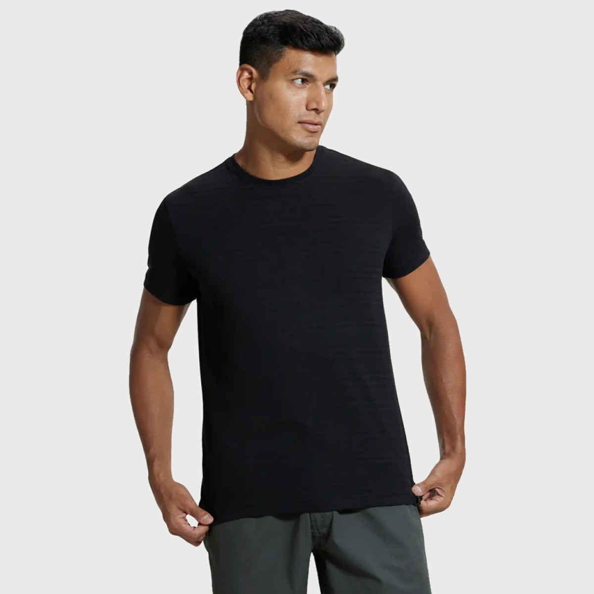 Jockey Men Cotton Rich Round Neck Half Sleeve T-shirt | Black - M