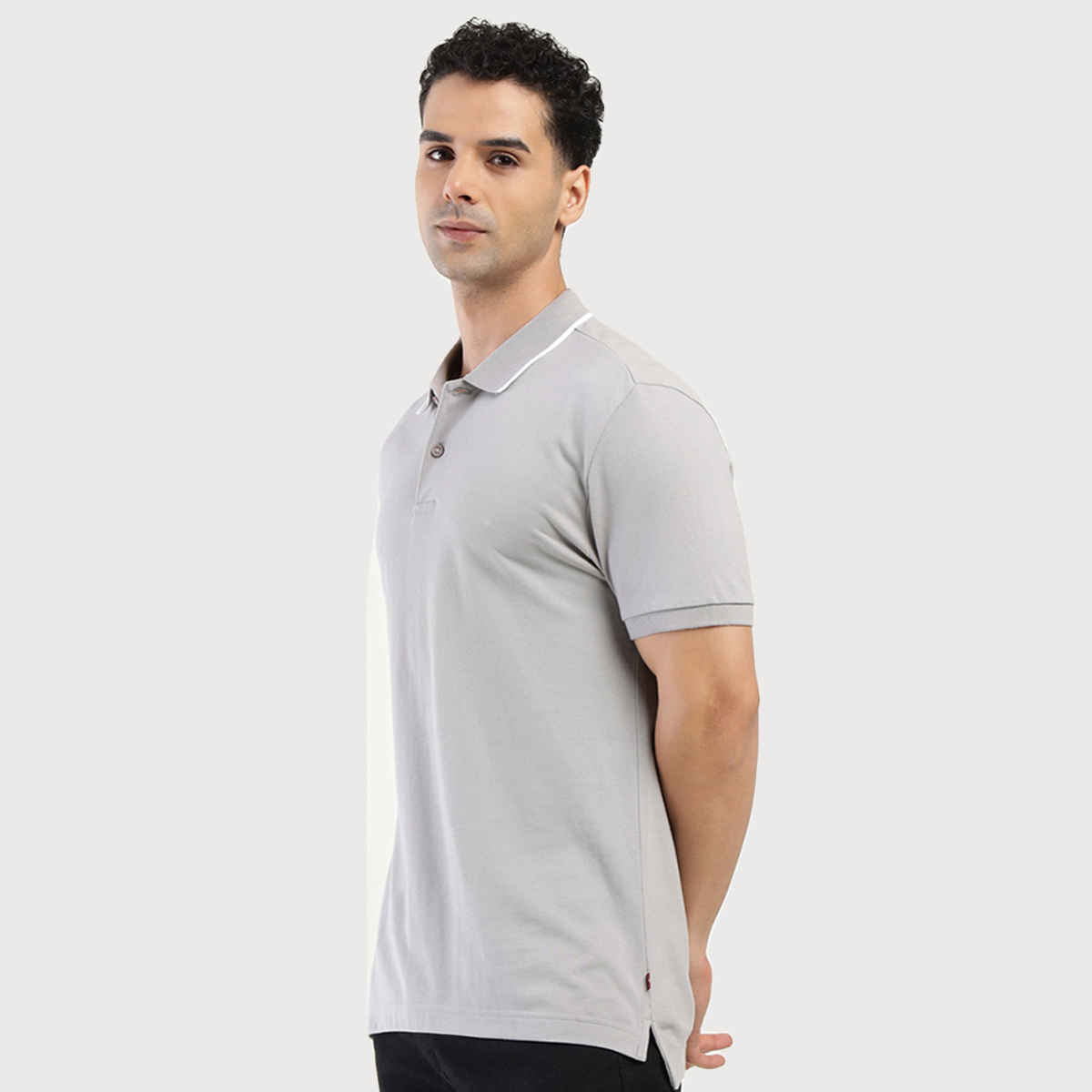 Levi's Men's 100% BCI Cotton Polo T-shirt | Medium Grey - S