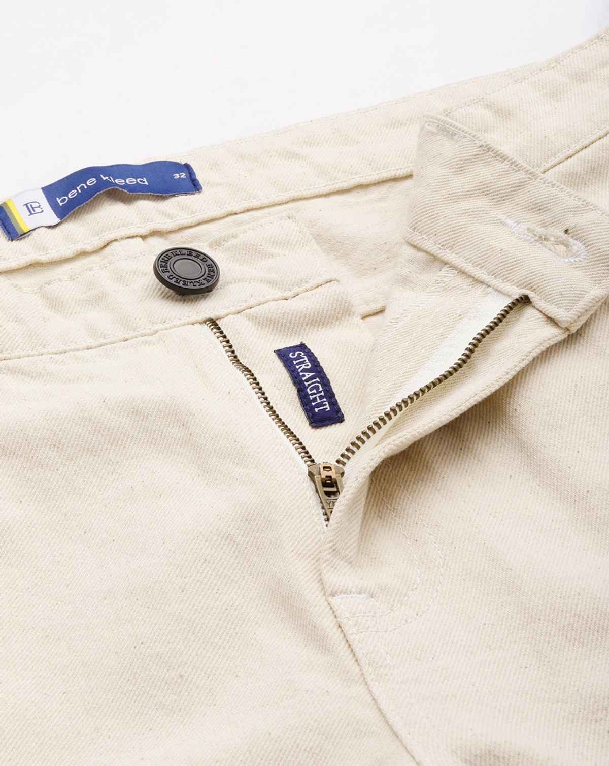 Bene Kleed Men's Straight Fit Jeans | Ecru - 28