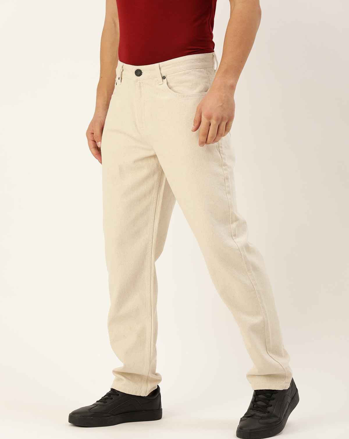 Bene Kleed Men's Straight Fit Jeans | Ecru - 28