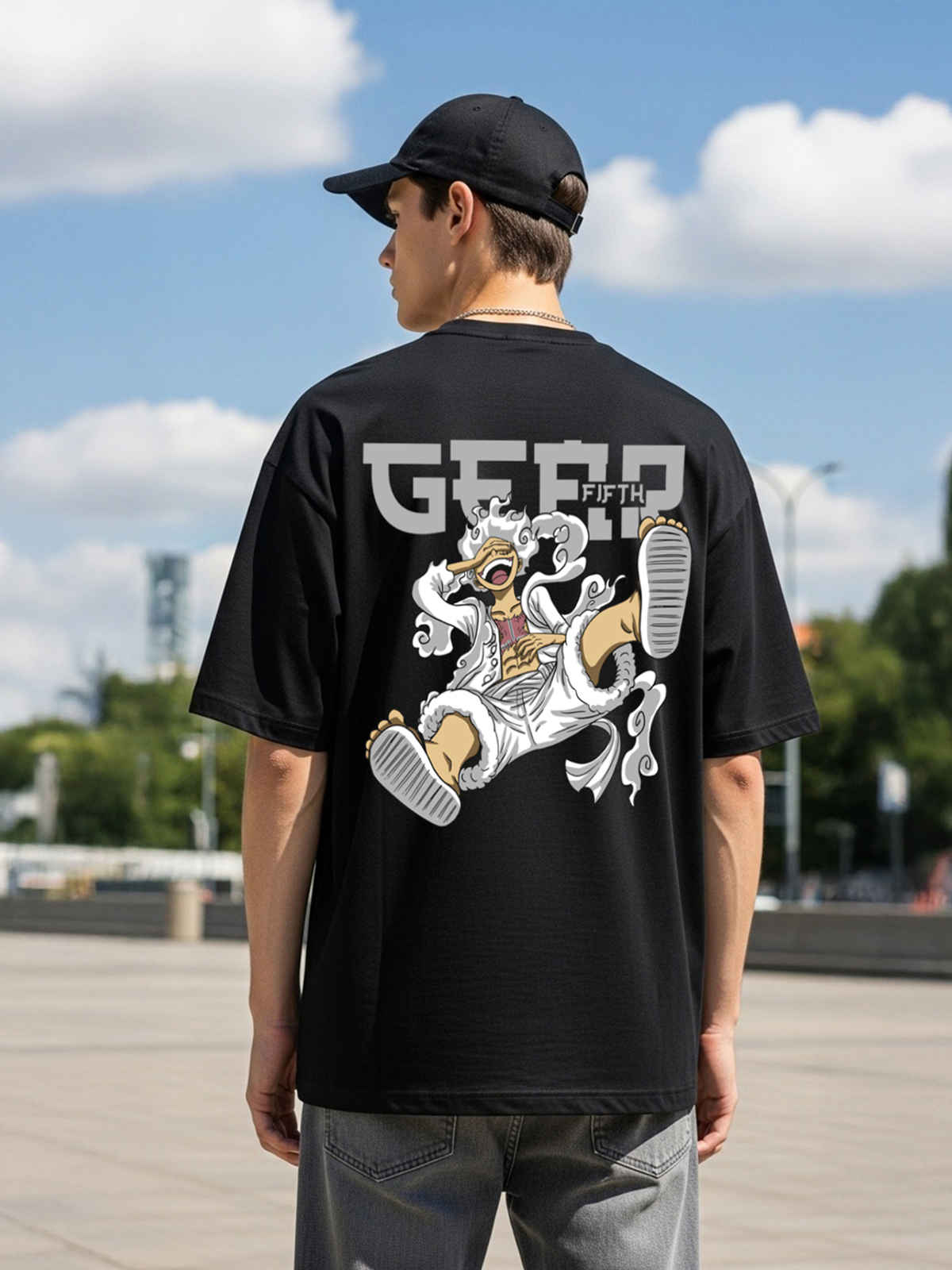 BENNY BROOKS Men's Round Neck half sleeve Oversized T-shirt |AA(ARN)BLACK133 | Black - L