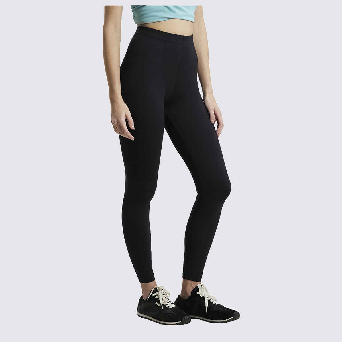 Jockey AW87 Super Combed Cotton Elastane Stretch Slim Fit Leggings | Black-L