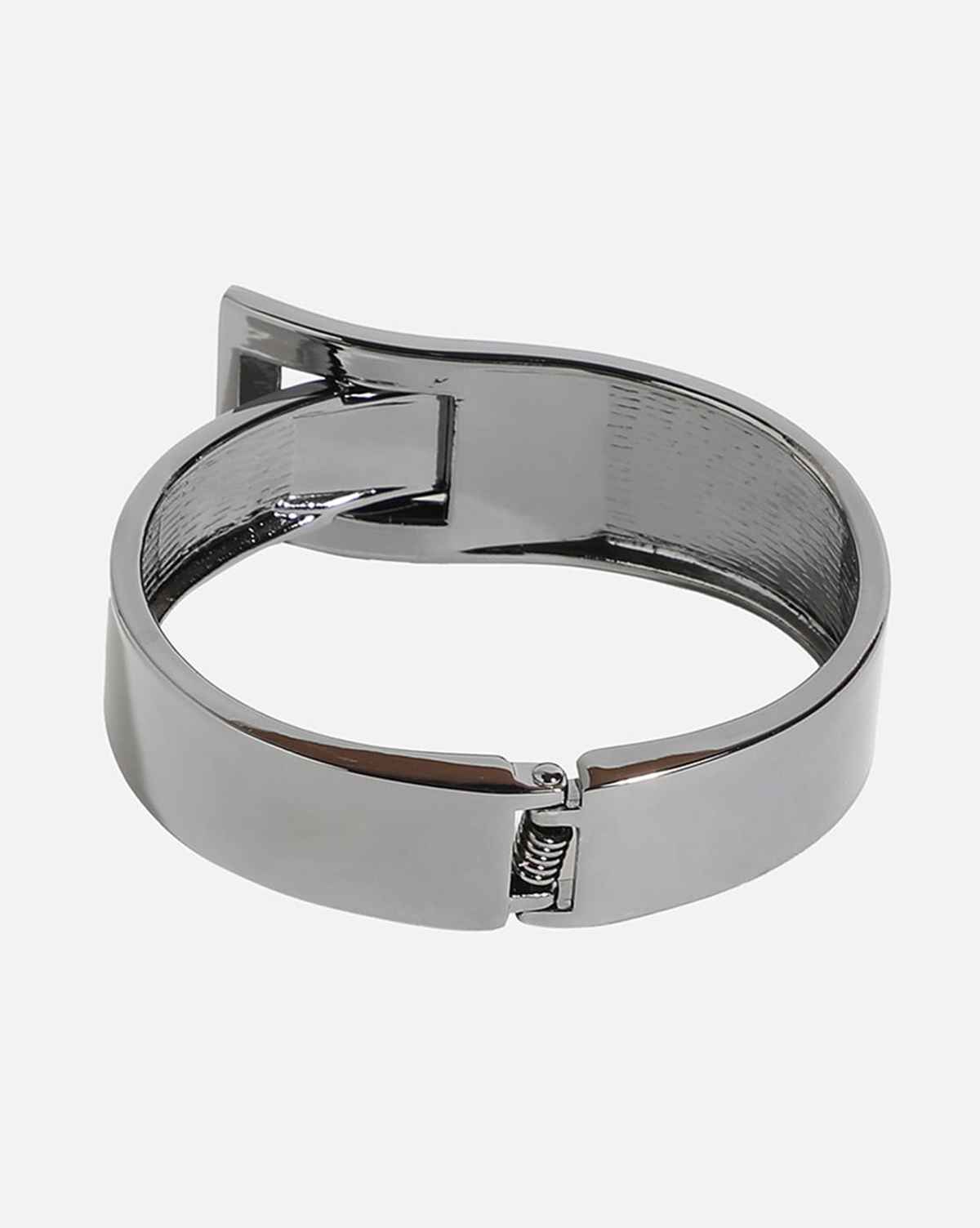 Sohi Slider Buckle Bracelet - Dark Silver For Women's