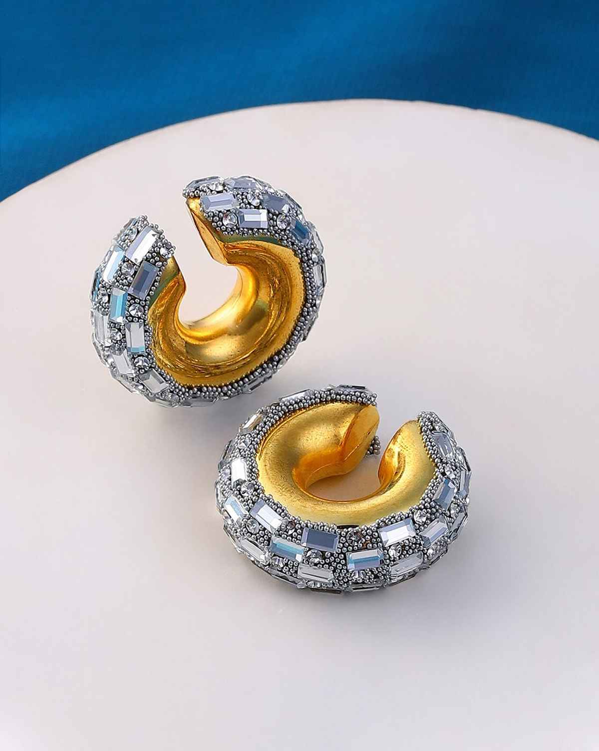 Sohi The Mirror Cuff Earrings - Chalice Silver For Women's