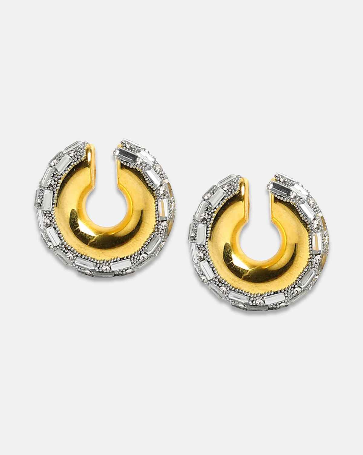Sohi The Mirror Cuff Earrings - Chalice Silver For Women's