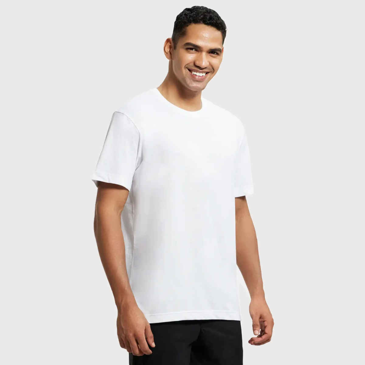 Jockey Men Cotton Rich Round Neck Half Sleeve T-shirt | White - M