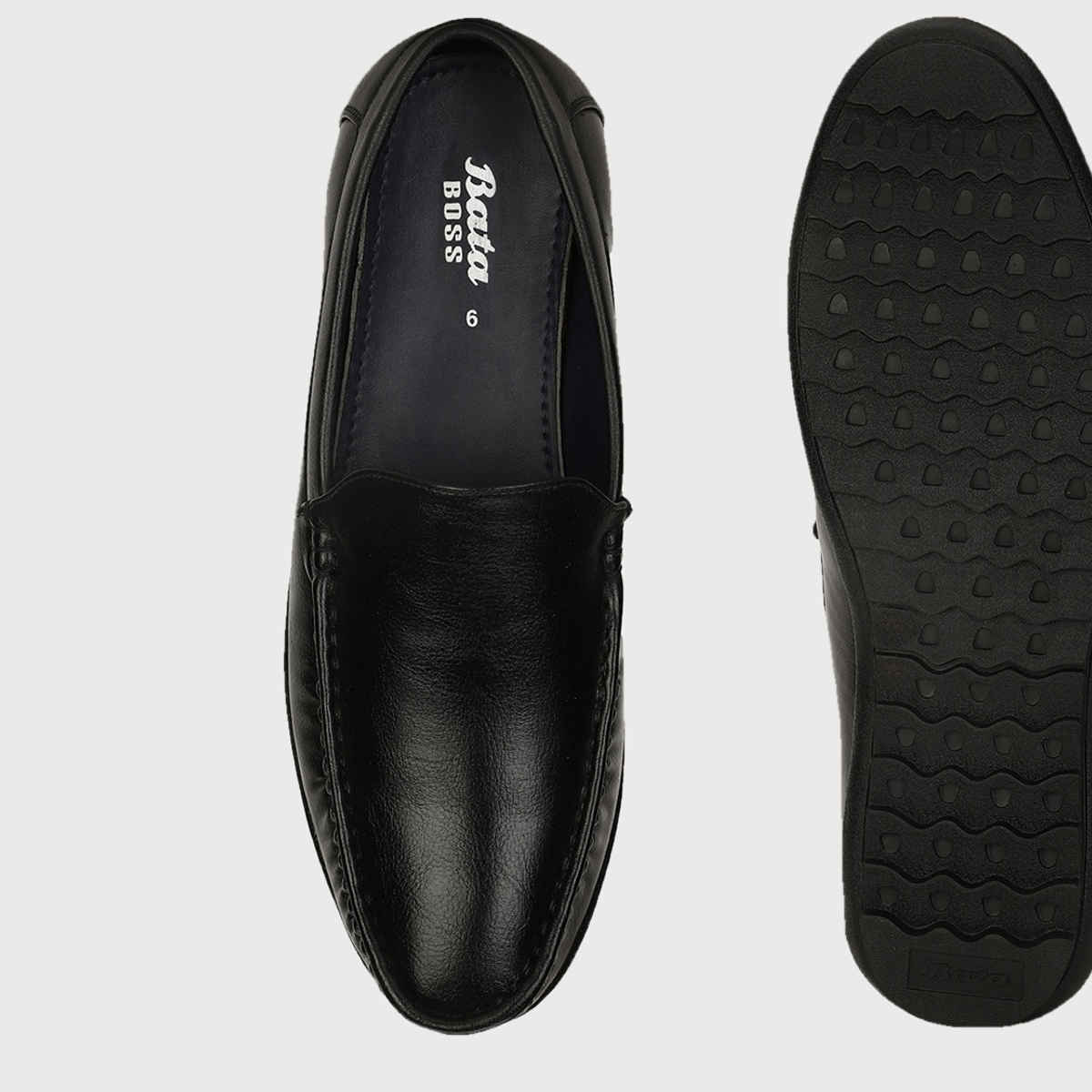 Bata Black Slip On Formal Flate Shoes For Men | 10 UK